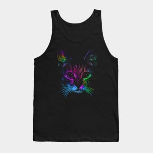 Colorful Cat Face Tank Top